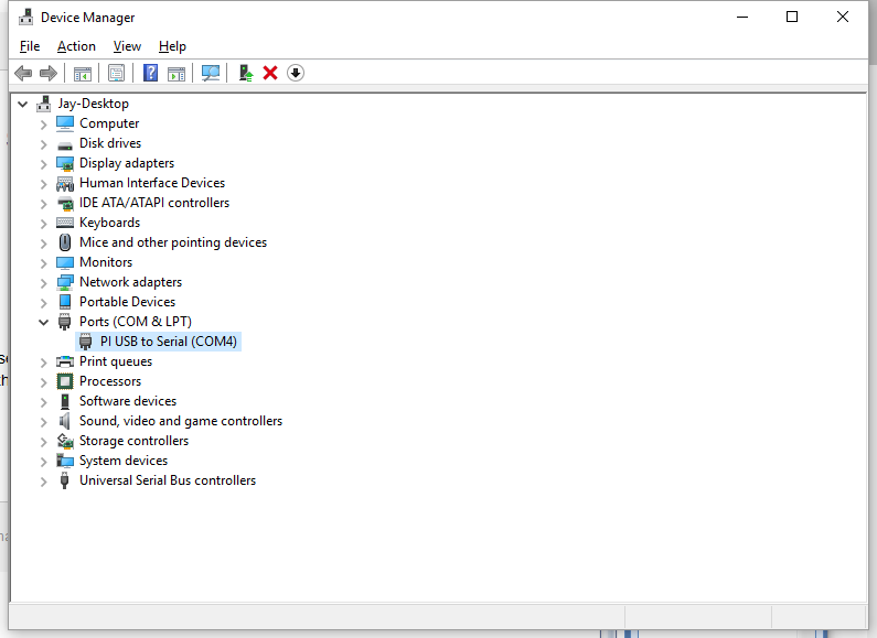 prolific usb to serial comm port use with arduino